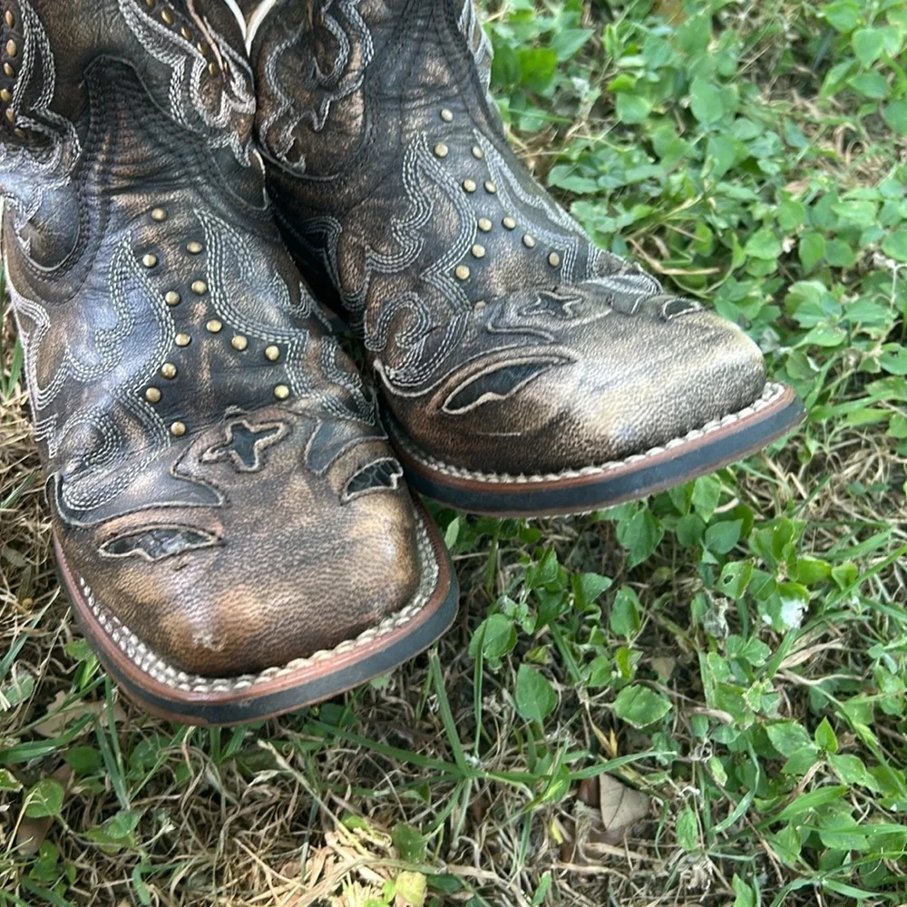 Laredo Western Boots Spellbound Sanded Goat Brown size 7 - Picture 4 of 7